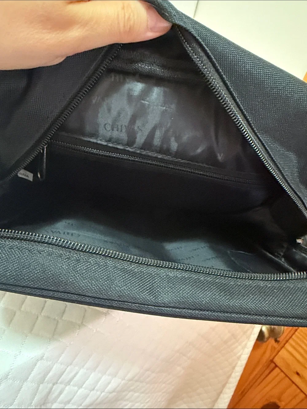 Chivas. Black Canvas Men's Crossbody Messenger Bag. NWOT. 12”X12”